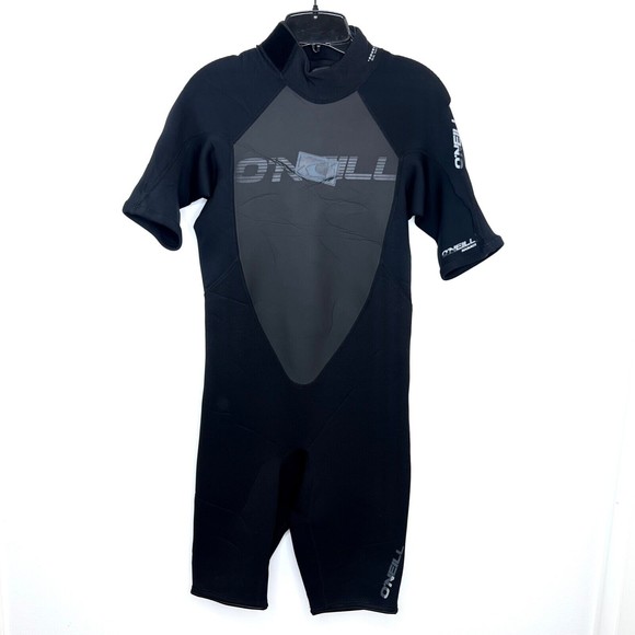 O’Neill Wetsuit Men Medium Hammer 2/1 mm Short Sleeve Spring Suit Black Back Zip